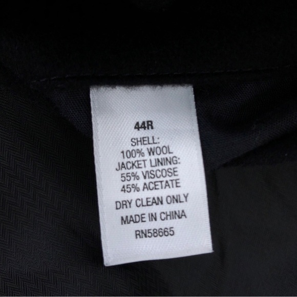 Men’s John W Nordstrom Loro Piana Black Storm System Wool Button Jacket Coat 44R - Picture 8 of 8